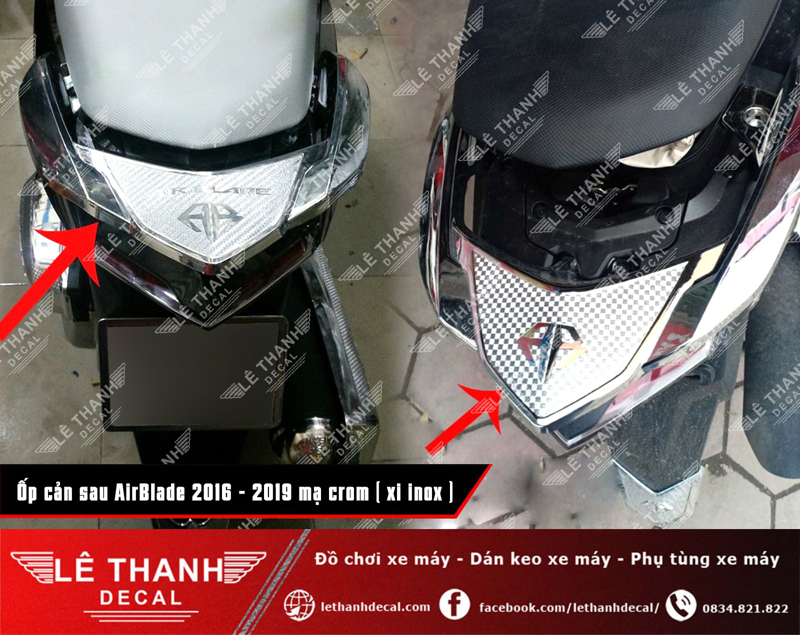 Tổng hợp, báo giá đồ chơi xe máy AirBlade 2016 - 2019 xi mạ crom