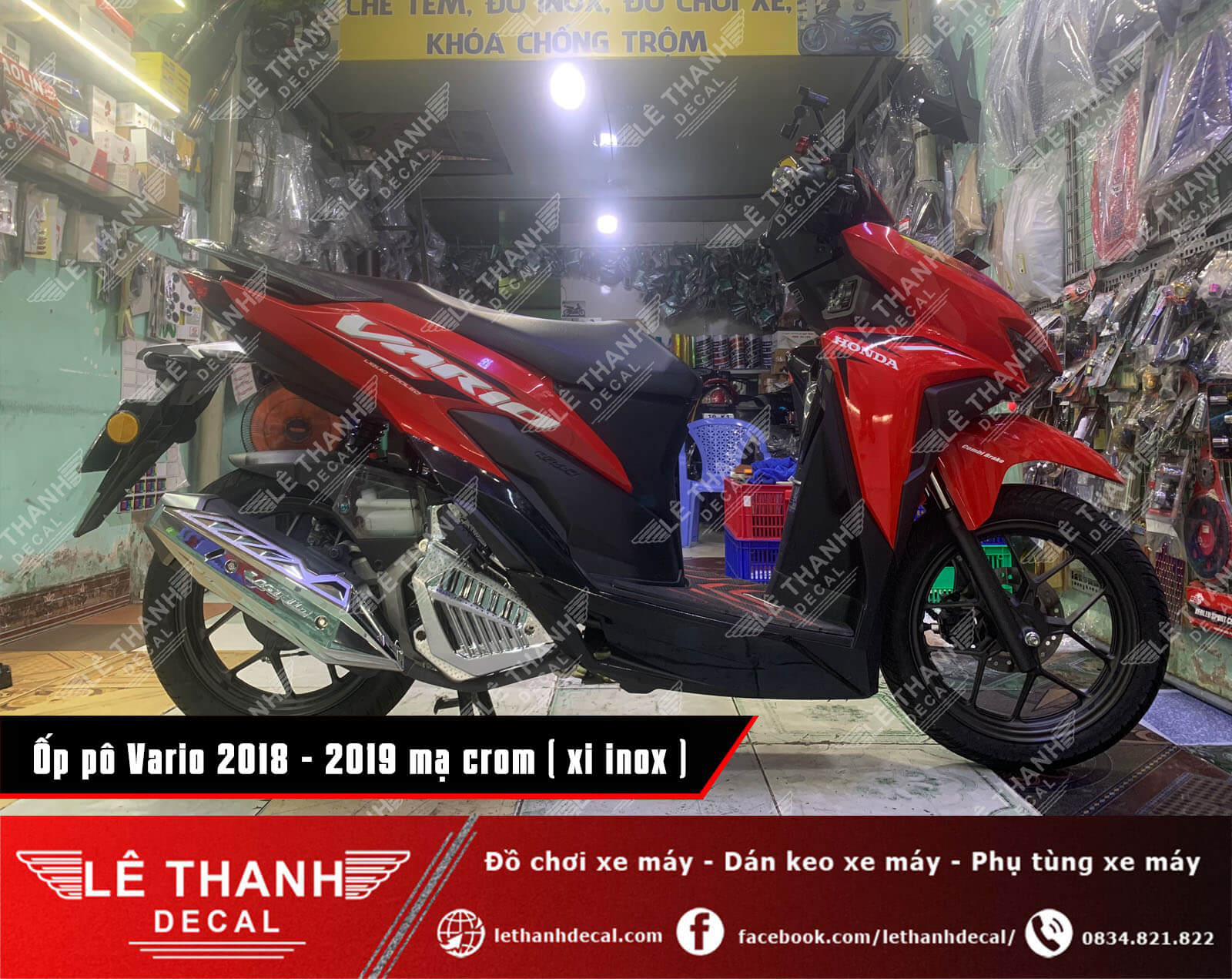 Tổng hợp, báo giá đồ chơi xe máy Vario 2018 - 2019 xi mạ crom