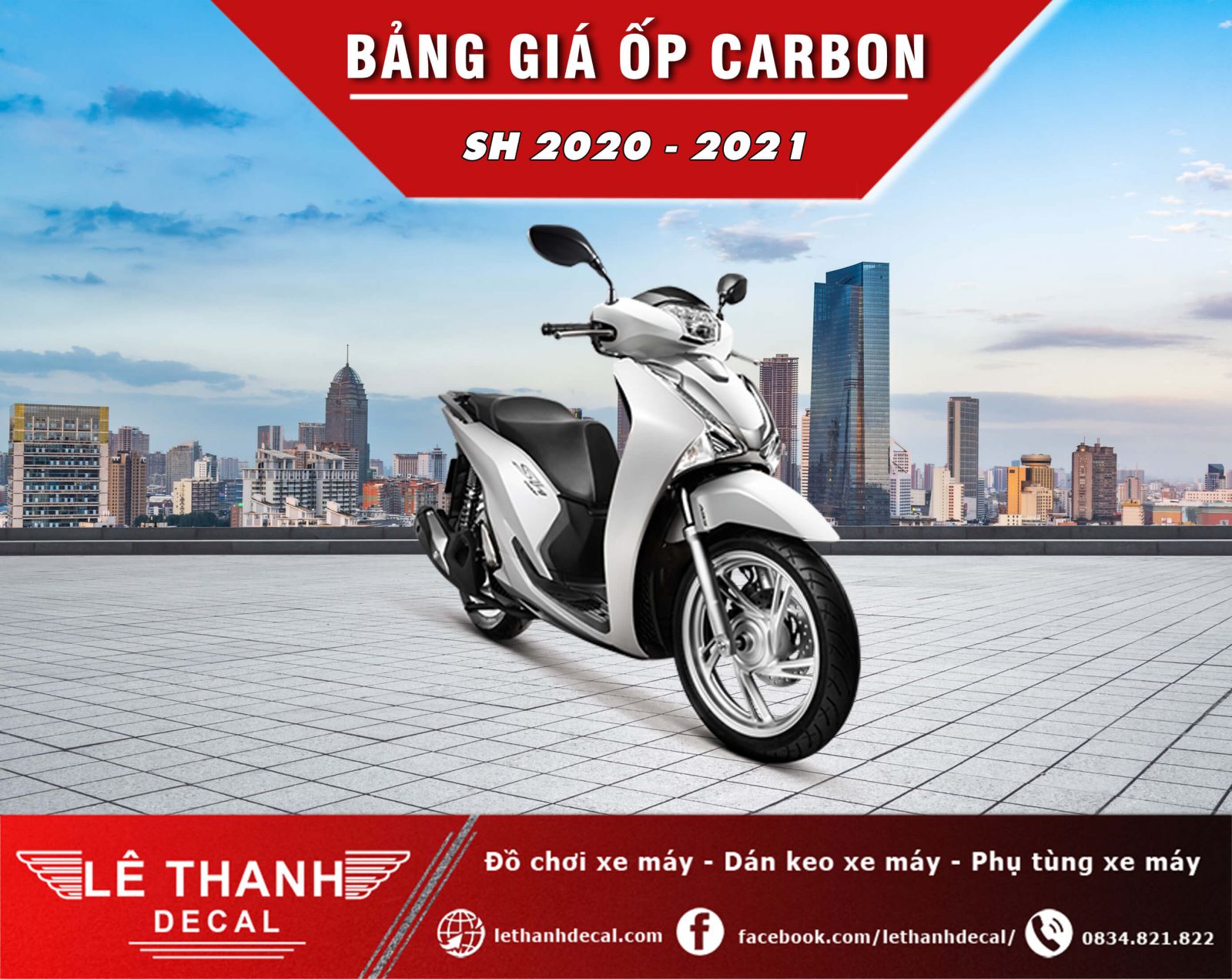 Tổng hợp, báo giá đồ chơi xe máy SH 2020 – 2021 sơn carbon