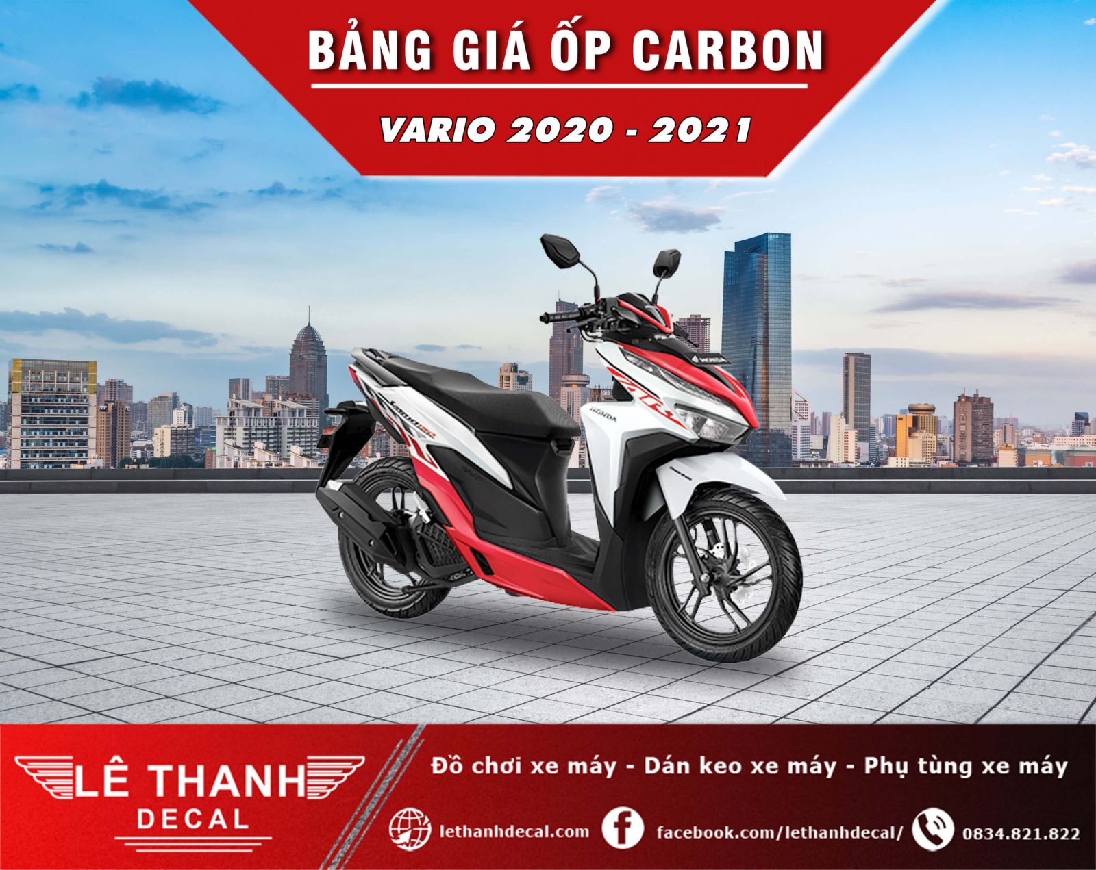 đồ chơi xe máy Vario 2020 - 2021 sơn carbon
