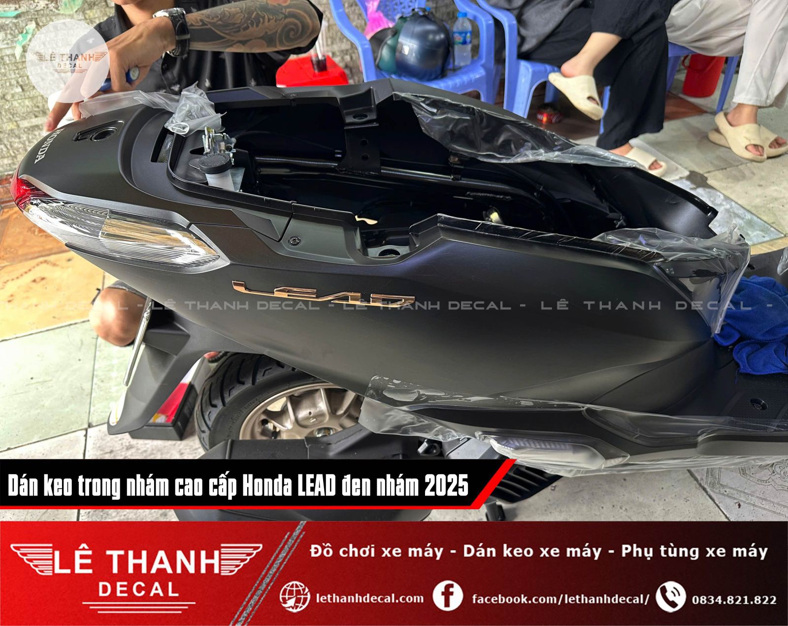 Dán keo trong nhám cao cấp Honda LEAD đen nhám 2025 