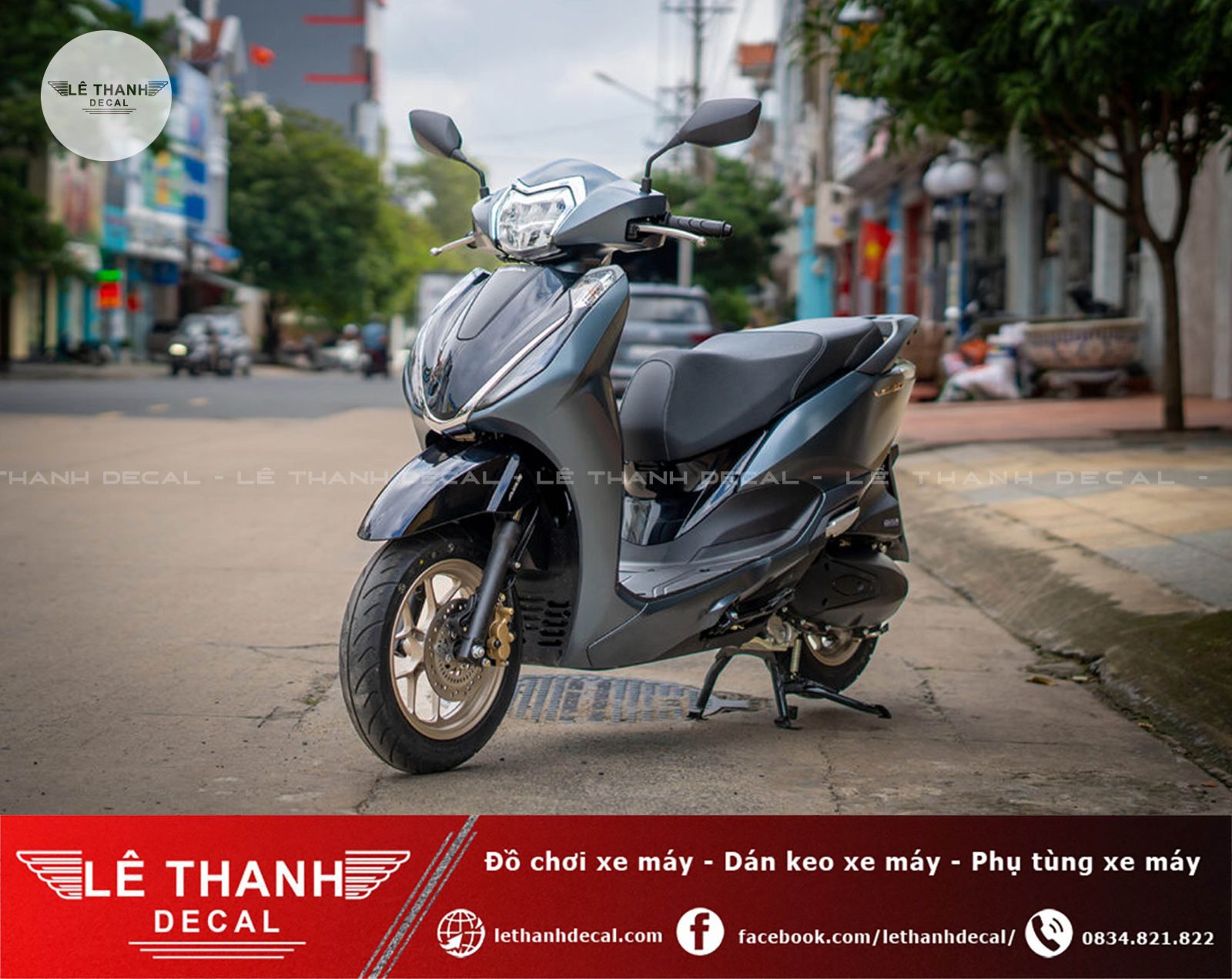 Dán keo trong nhám cao cấp Honda LEAD đen nhám 2025 