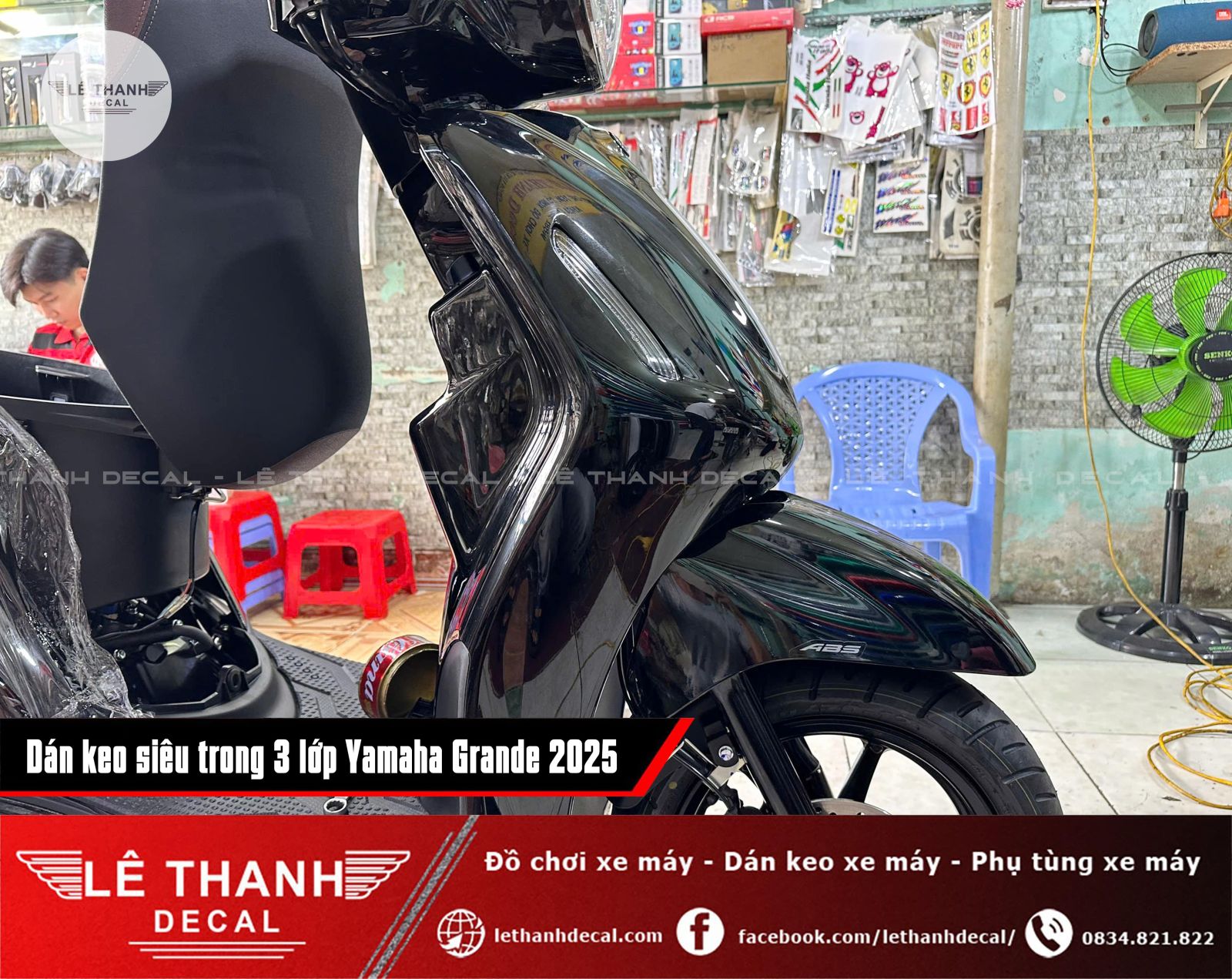 Dán keo siêu trong 3 lớp Yamaha Grande 2025 phiên bản đặc biệt