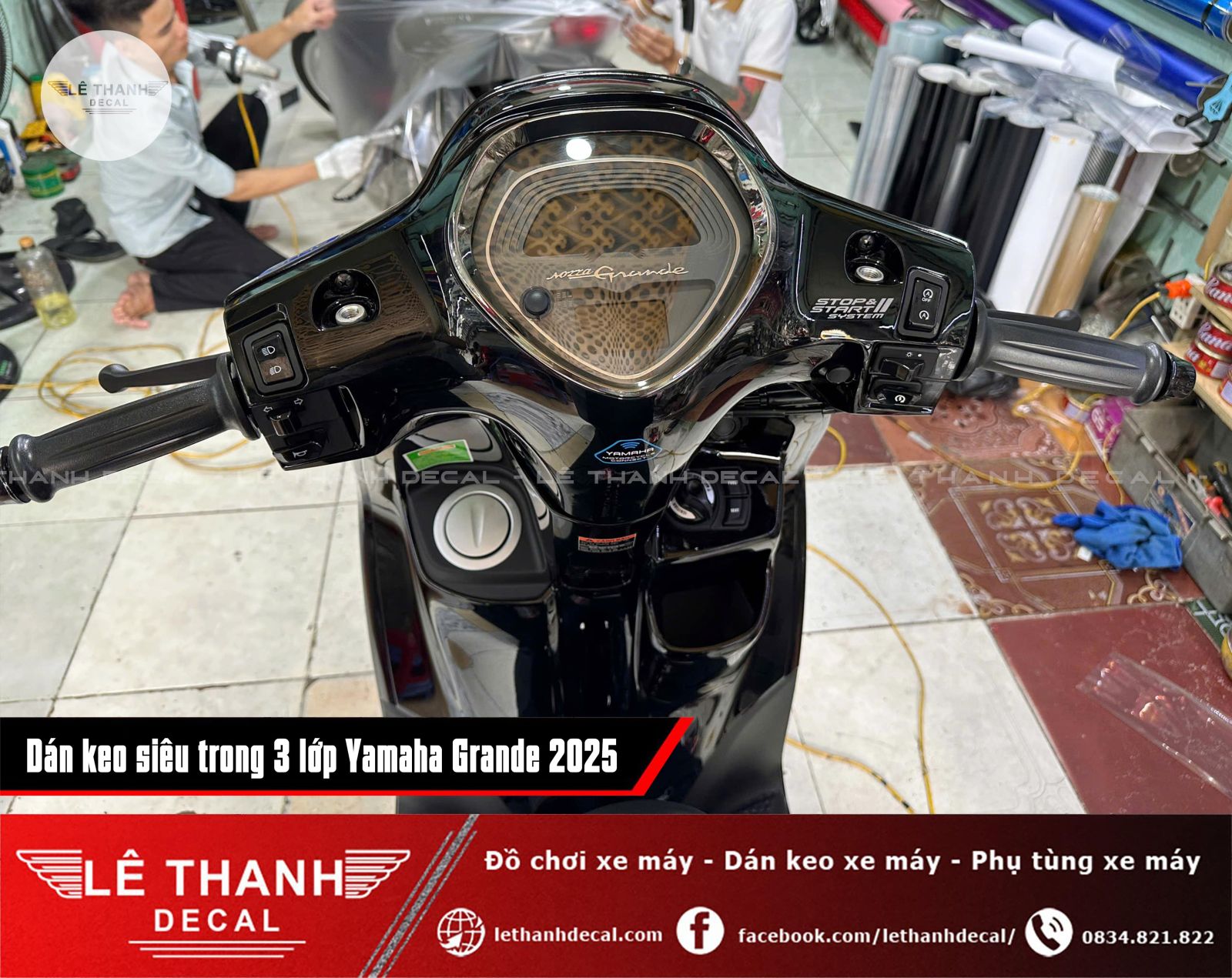 Dán keo siêu trong 3 lớp Yamaha Grande 2025 phiên bản đặc biệt