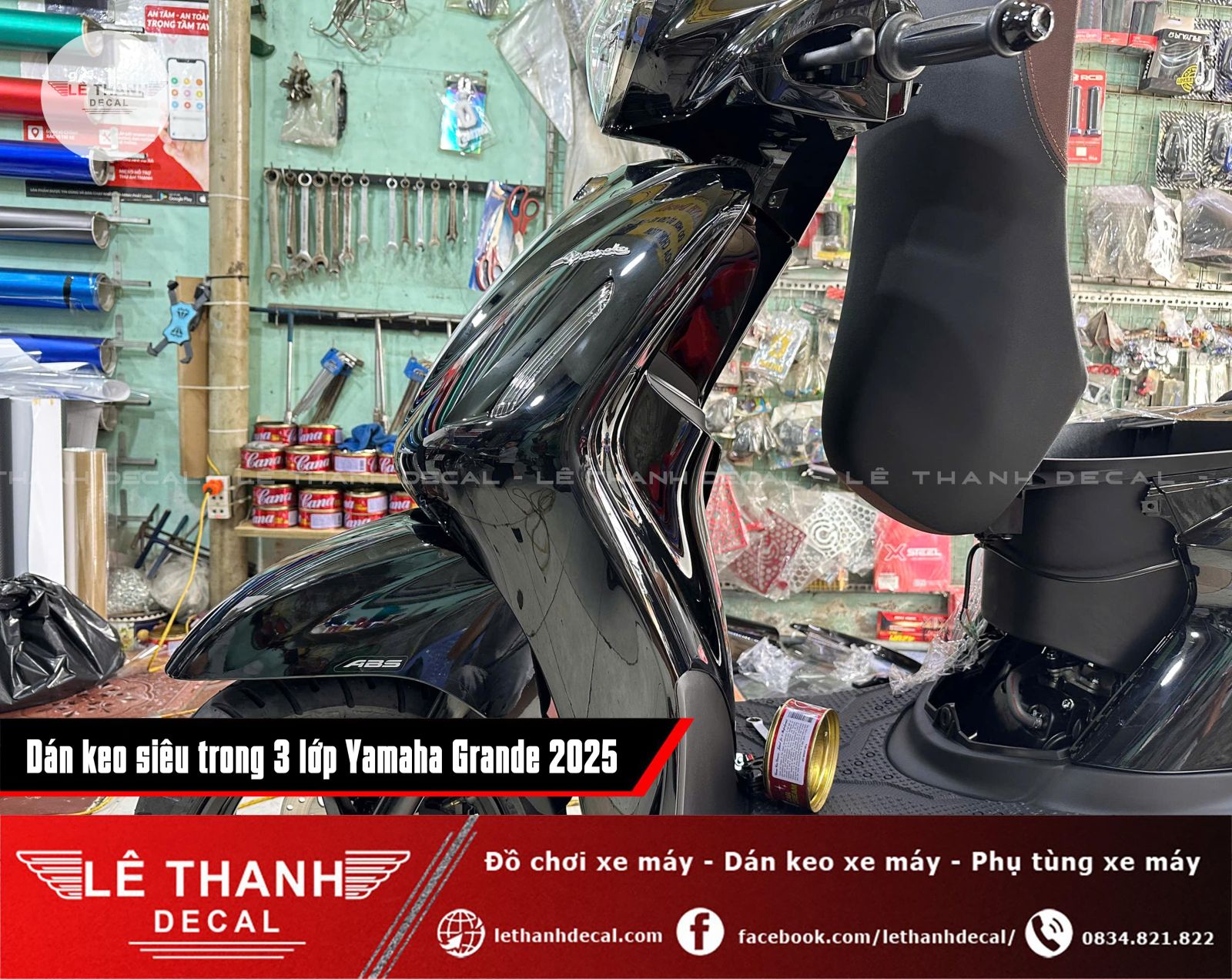 Dán keo siêu trong 3 lớp Yamaha Grande 2025 phiên bản đặc biệt