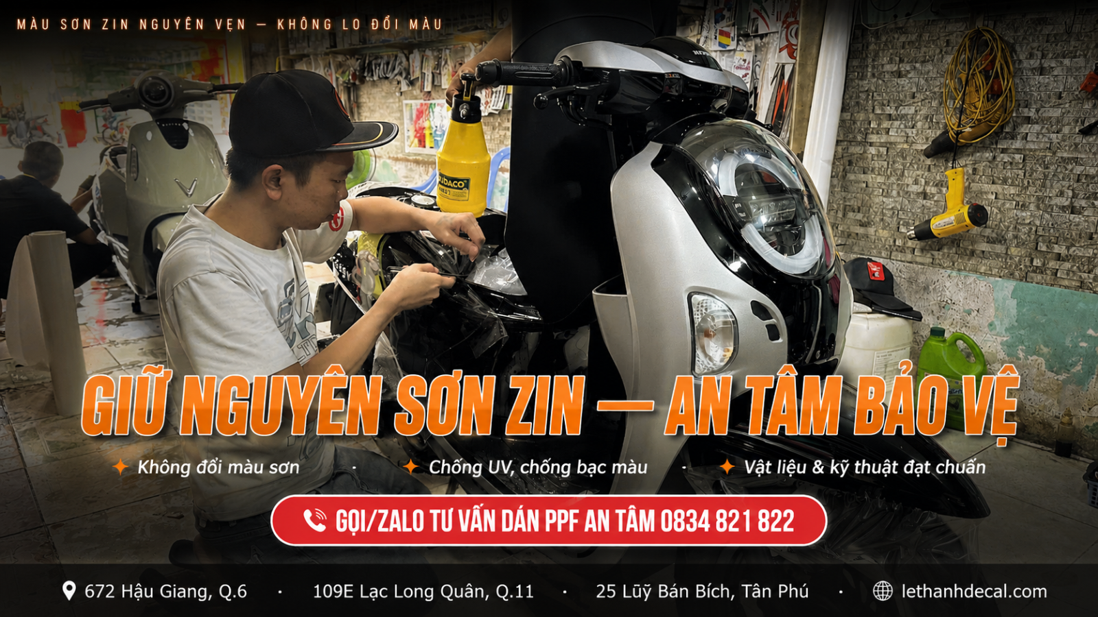Dán PPF xe máy Có Ảnh Hưởng Đến Màu Sơn Gốc Không
