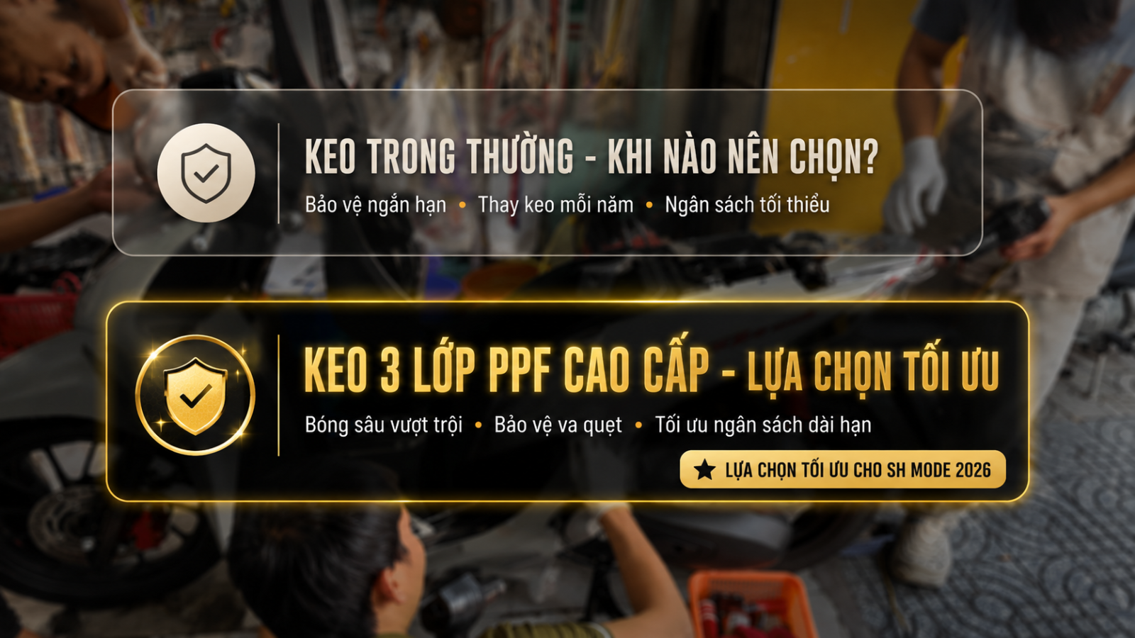 Dán keo siêu bóng 3 lớp PPF SH Mode 2026
