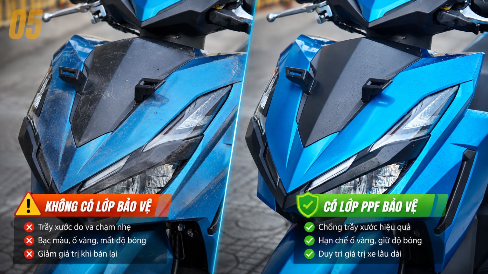 5 nguyên nhân khiến dàn áo xe máy xuống cấp nhanh 