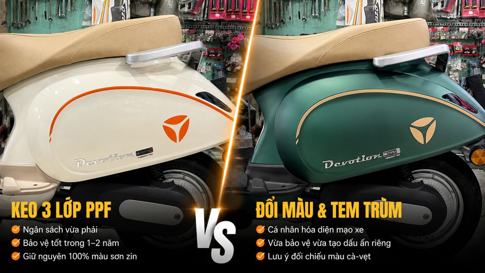 5 vị trí trên xe máy điện dễ bị trầy xước nhất cần dán bảo vệ ngay