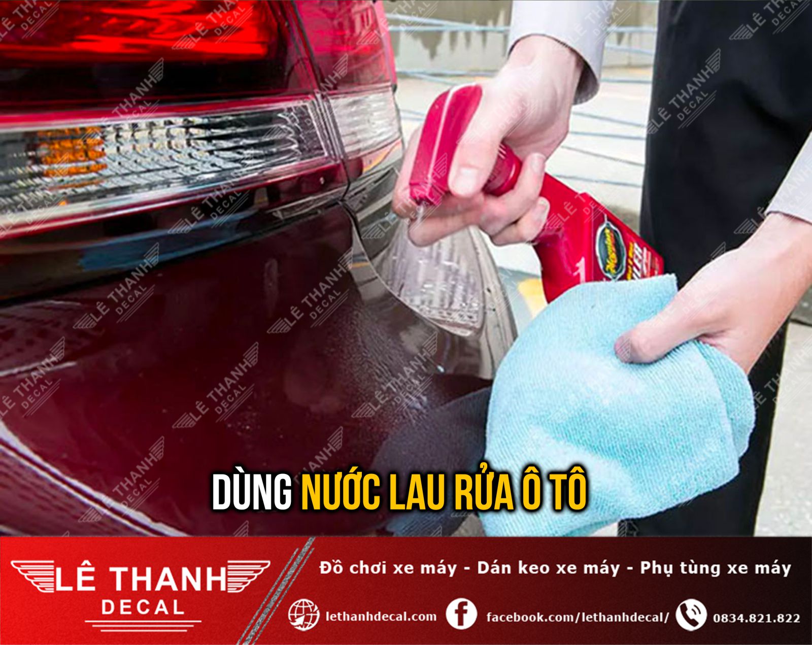 Dùng nước lau rửa ô tô