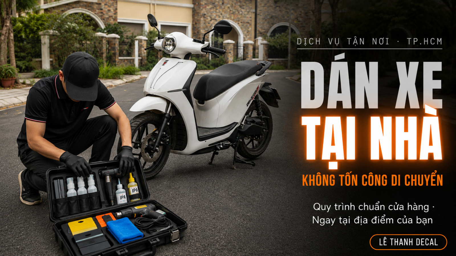 Dịch vụ dán xe máy điện tại nhà - Không tốn công di chuyển