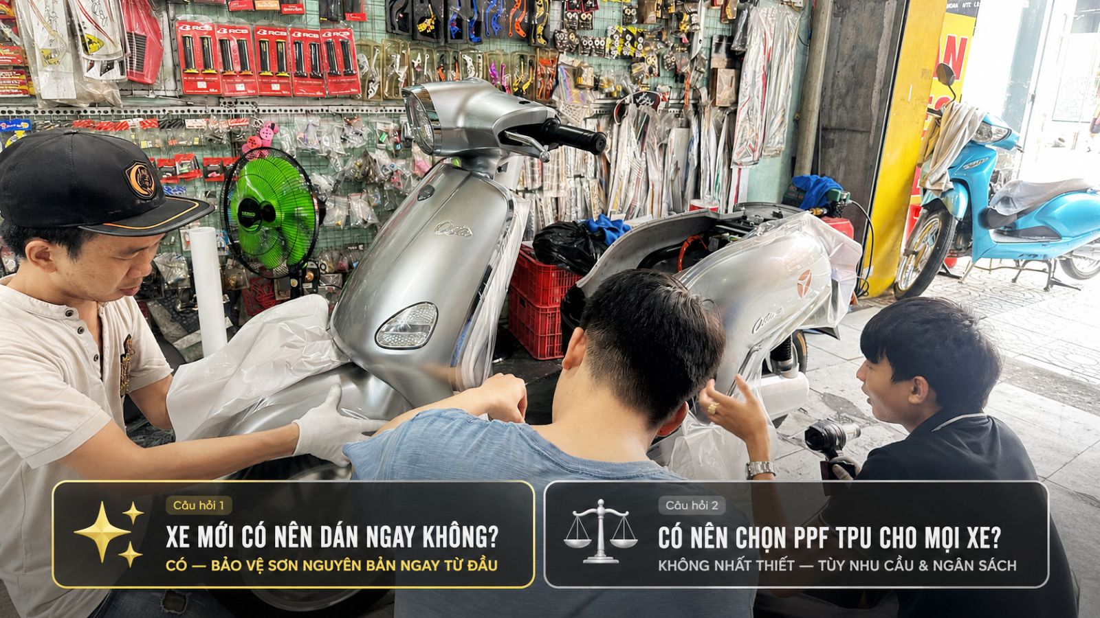 Các yếu tố ảnh hưởng đến giá dán keo xe máy điện