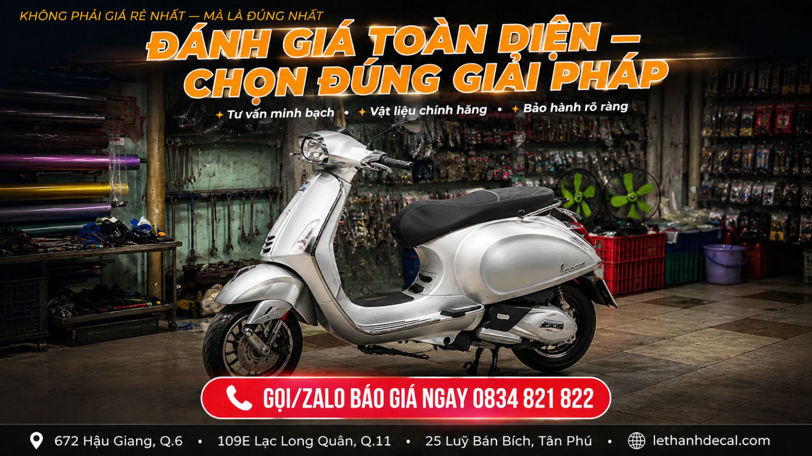Các yếu tố quan trọng ảnh hưởng đến giá dán PPF xe máy
