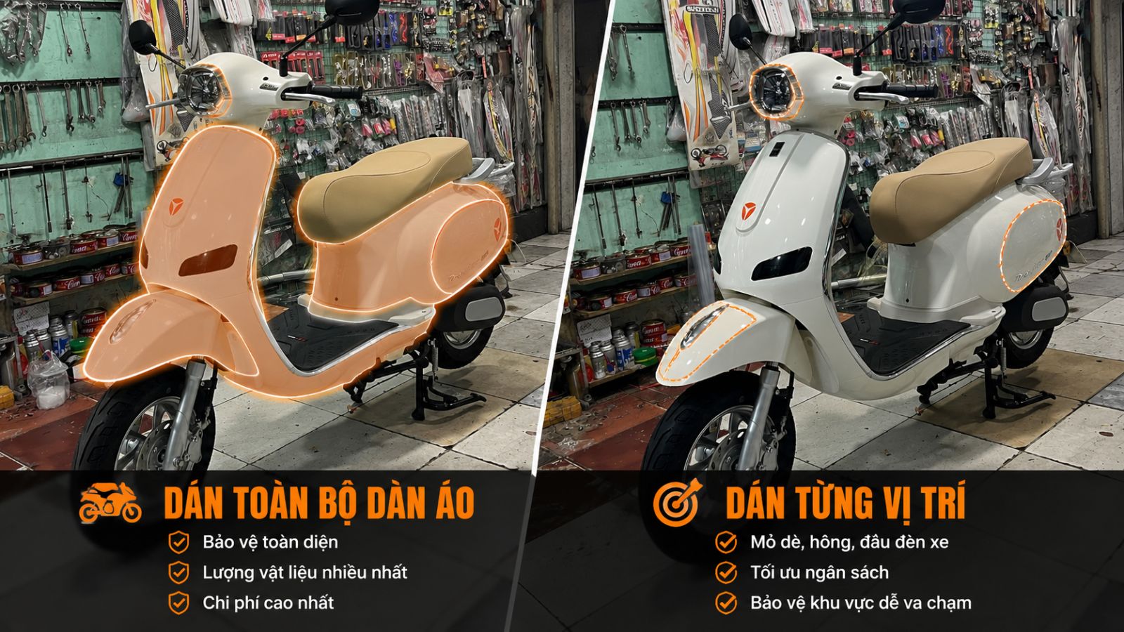 Các yếu tố quan trọng ảnh hưởng đến giá dán PPF xe máy