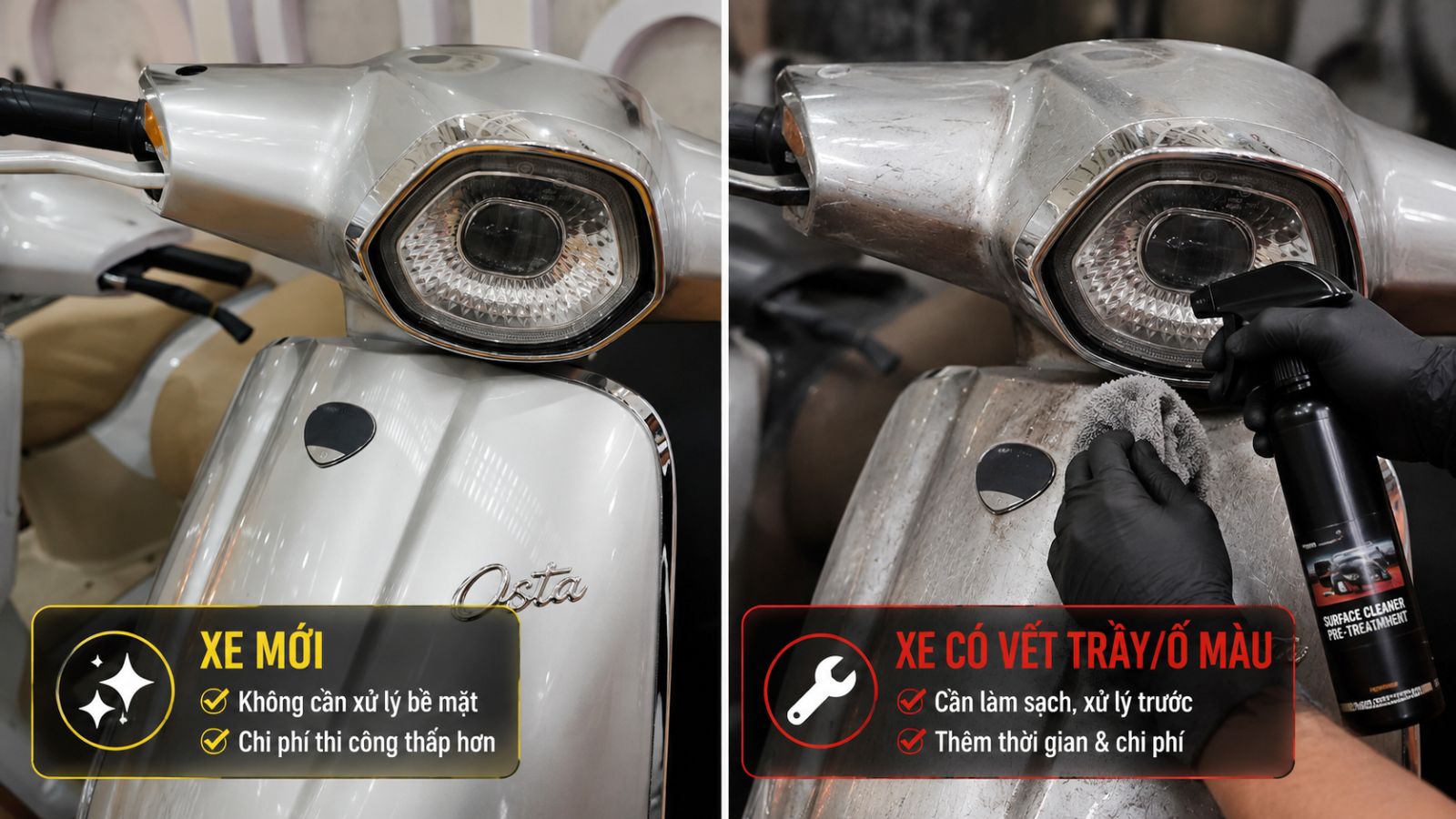 Các yếu tố quan trọng ảnh hưởng đến giá dán PPF xe máy
