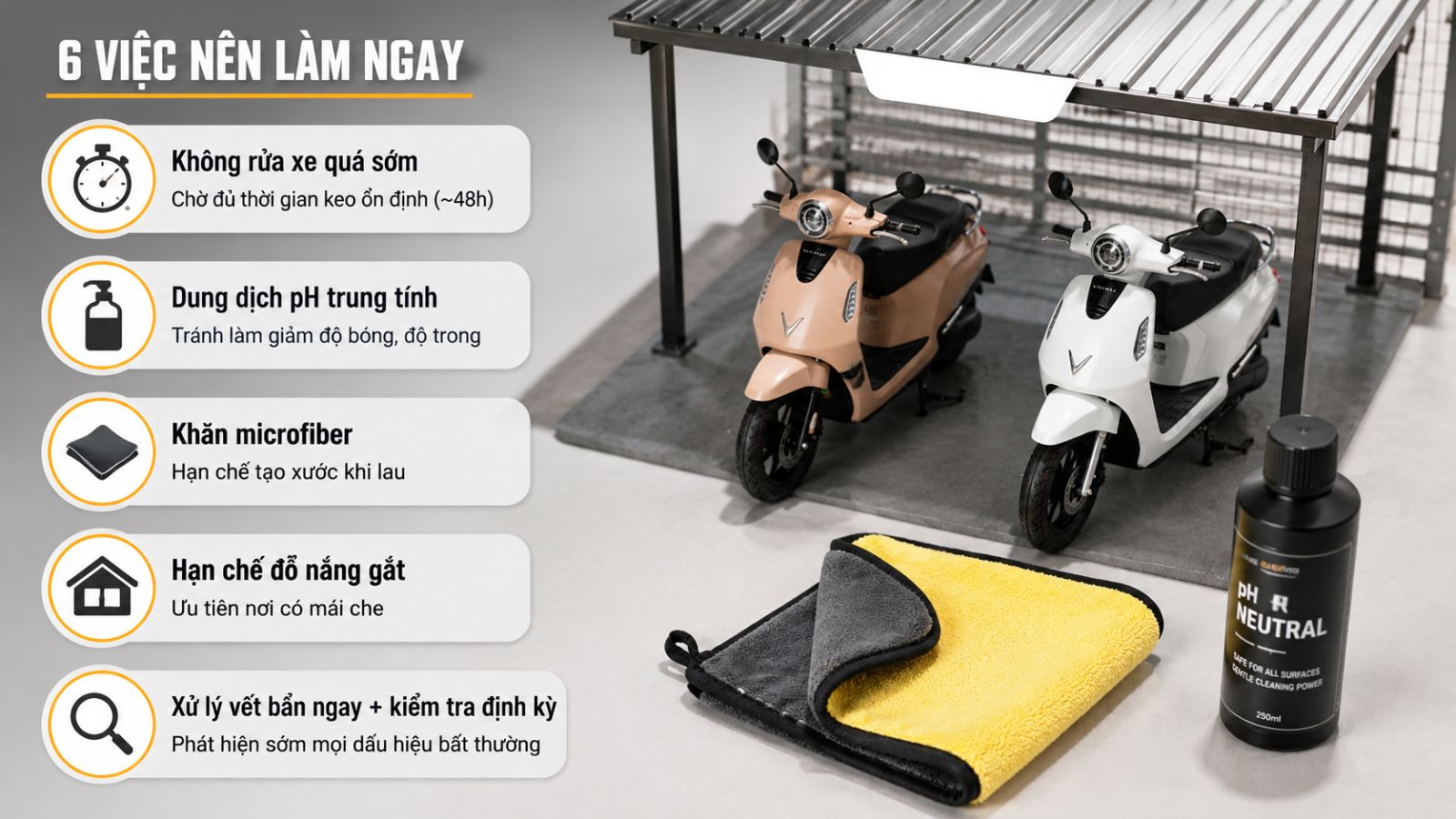 Cách Bảo Dưỡng Xe máy điện Sau Khi Dán Decal/PPF