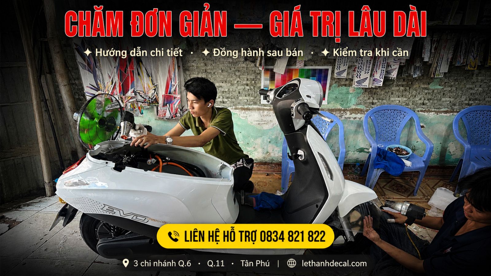 Cách Bảo Dưỡng Xe máy điện Sau Khi Dán Decal/PPF