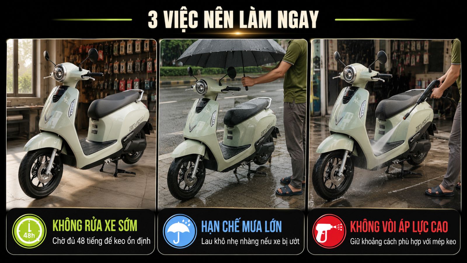 Cách Bảo Dưỡng Xe máy điện Sau Khi Dán Decal/PPF