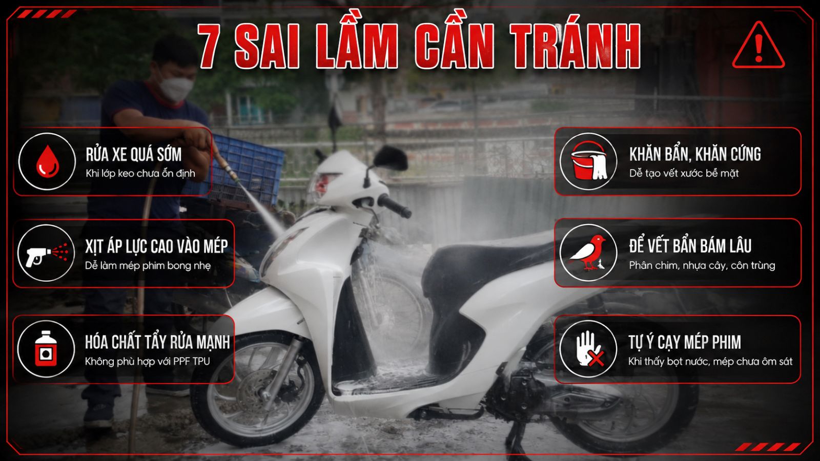  Cách chăm sóc xe máy sau khi dán PPF TPU luôn bền đẹp như mới Click and drag to move 