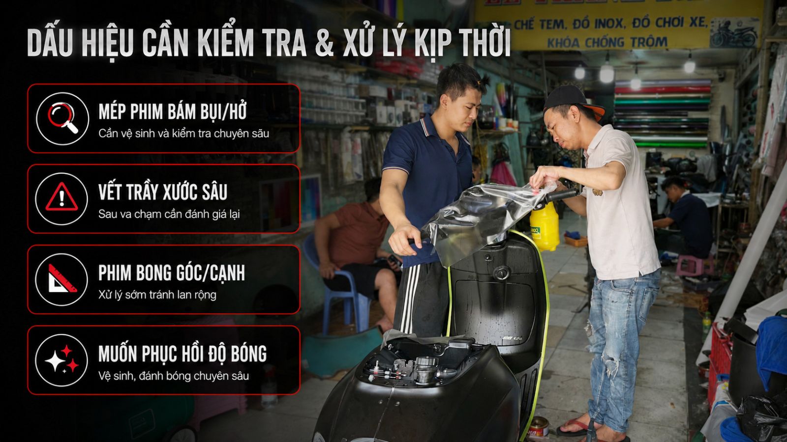  Cách chăm sóc xe máy sau khi dán PPF TPU luôn bền đẹp như mới Click and drag to move 