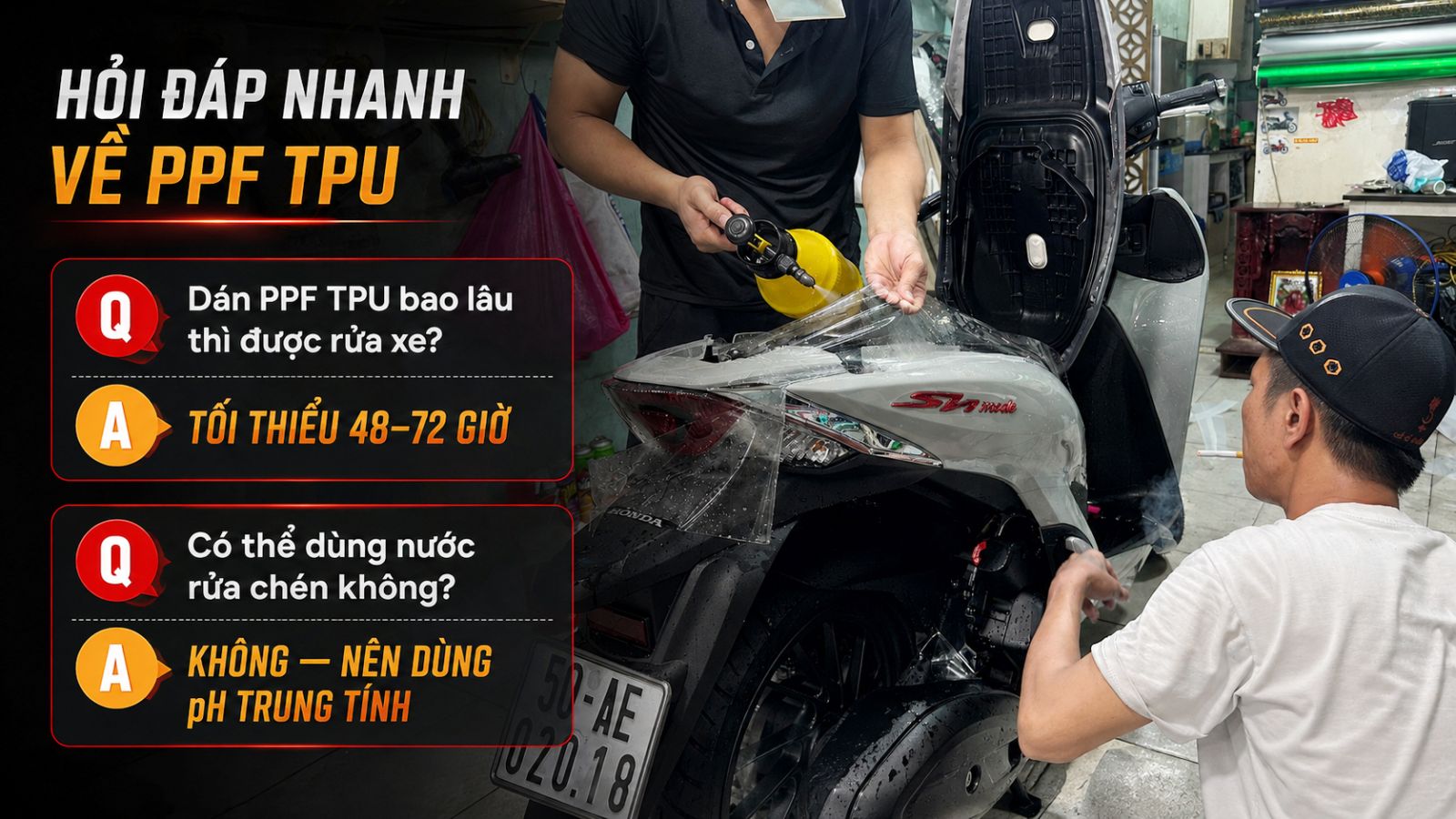  Cách chăm sóc xe máy sau khi dán PPF TPU luôn bền đẹp như mới Click and drag to move 