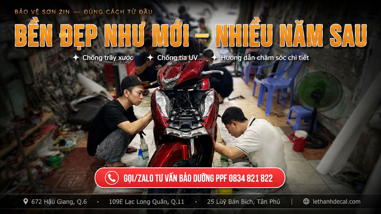  Cách chăm sóc xe máy sau khi dán PPF TPU luôn bền đẹp như mới Click and drag to move 