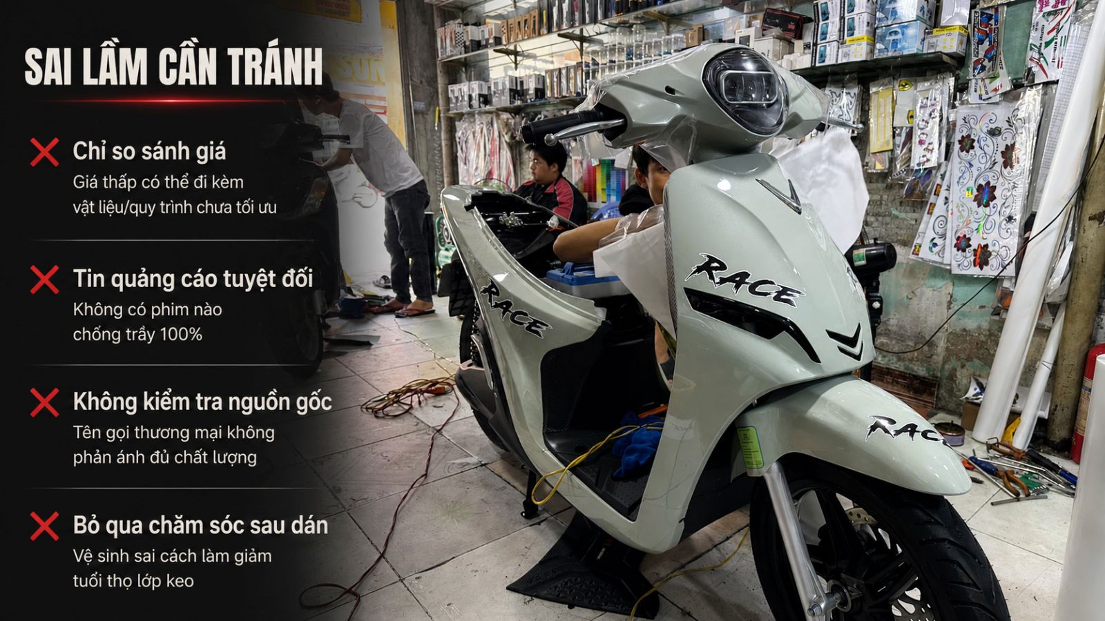 Checklist 7 điều cần lưu ý trước khi dán keo xe máy điện