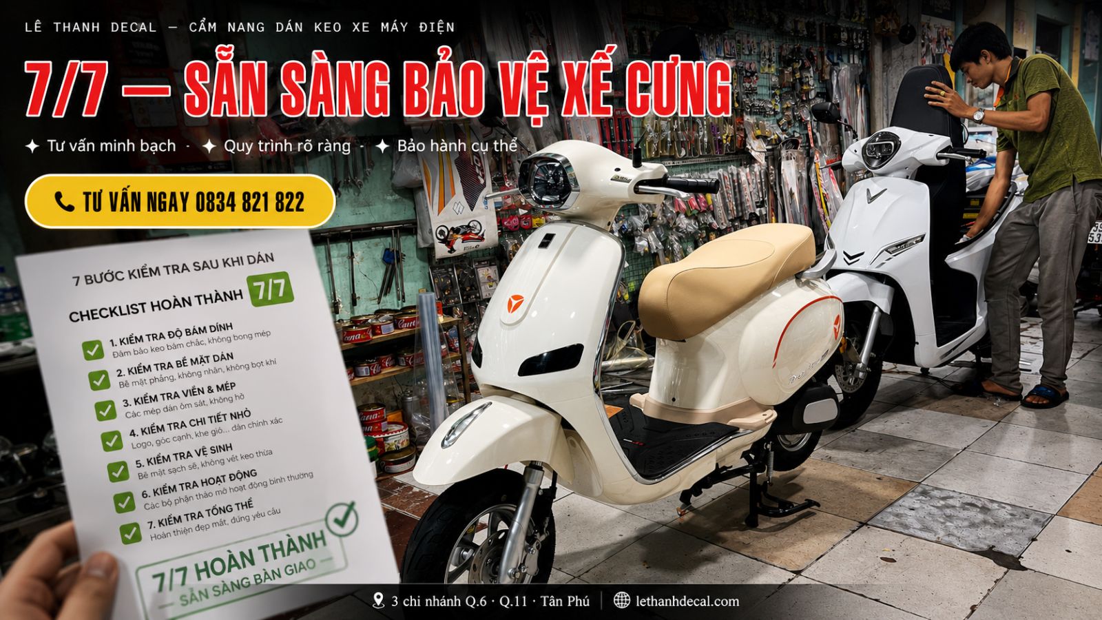 Checklist 7 điều cần lưu ý trước khi dán keo xe máy điện