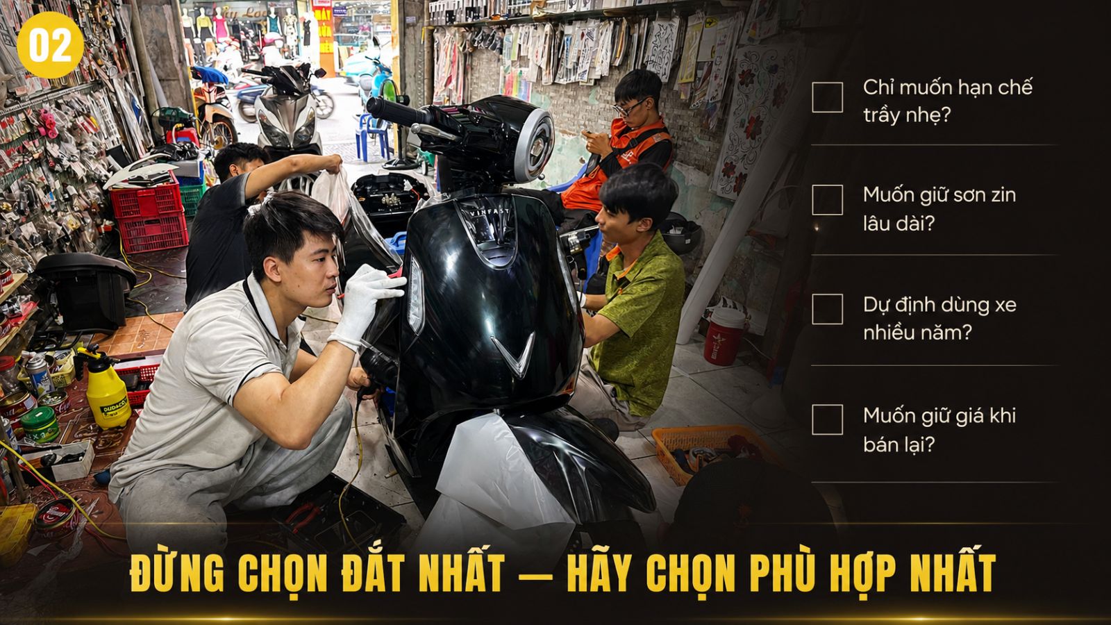 Checklist 7 điều cần lưu ý trước khi dán keo xe máy điện