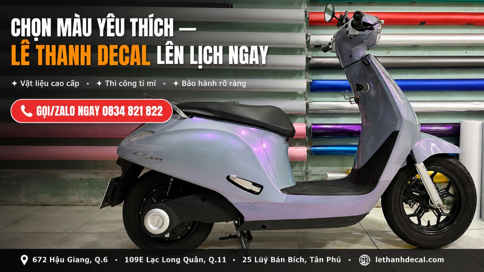 Dán đổi màu xe máy điện: Xu hướng màu hot hiện nay