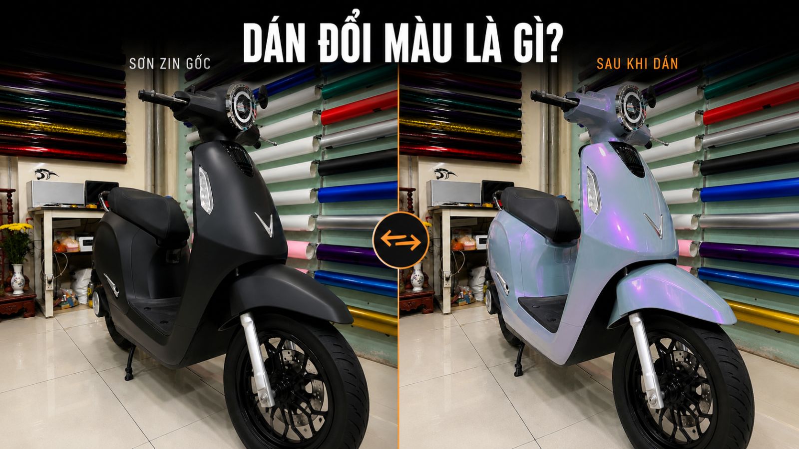 Dán đổi màu xe máy điện