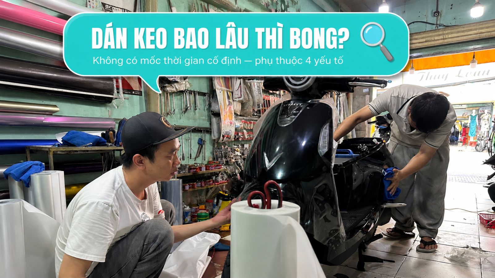 Dán keo xe máy điện bao lâu thì bong?