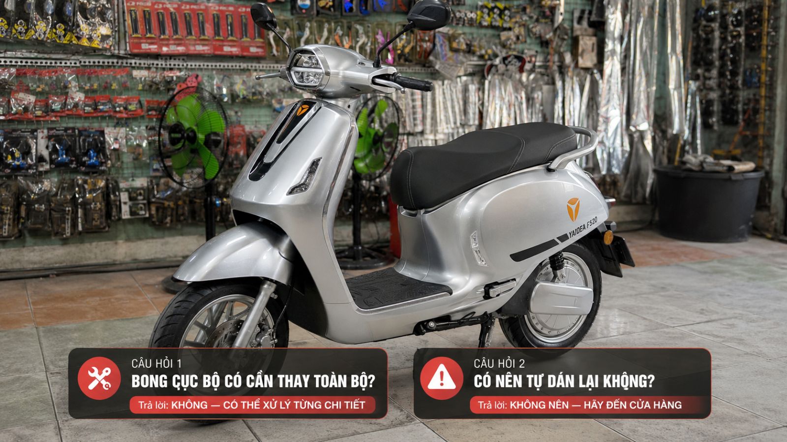 Dán keo xe máy điện bao lâu thì bong?
