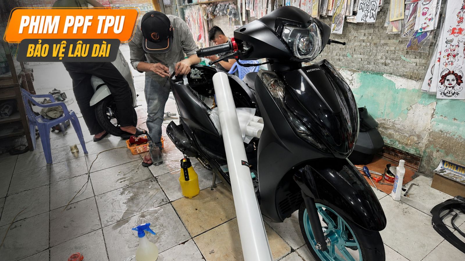 Dán keo xe máy điện gần đây