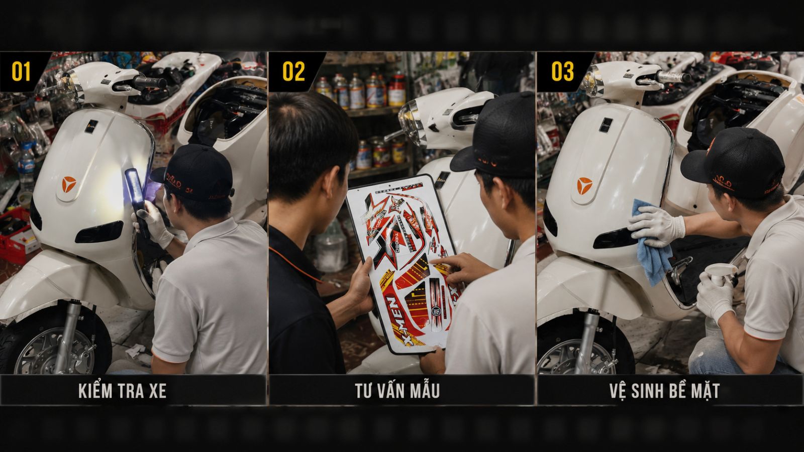 Dán Tem Rời Xe Máy Điện