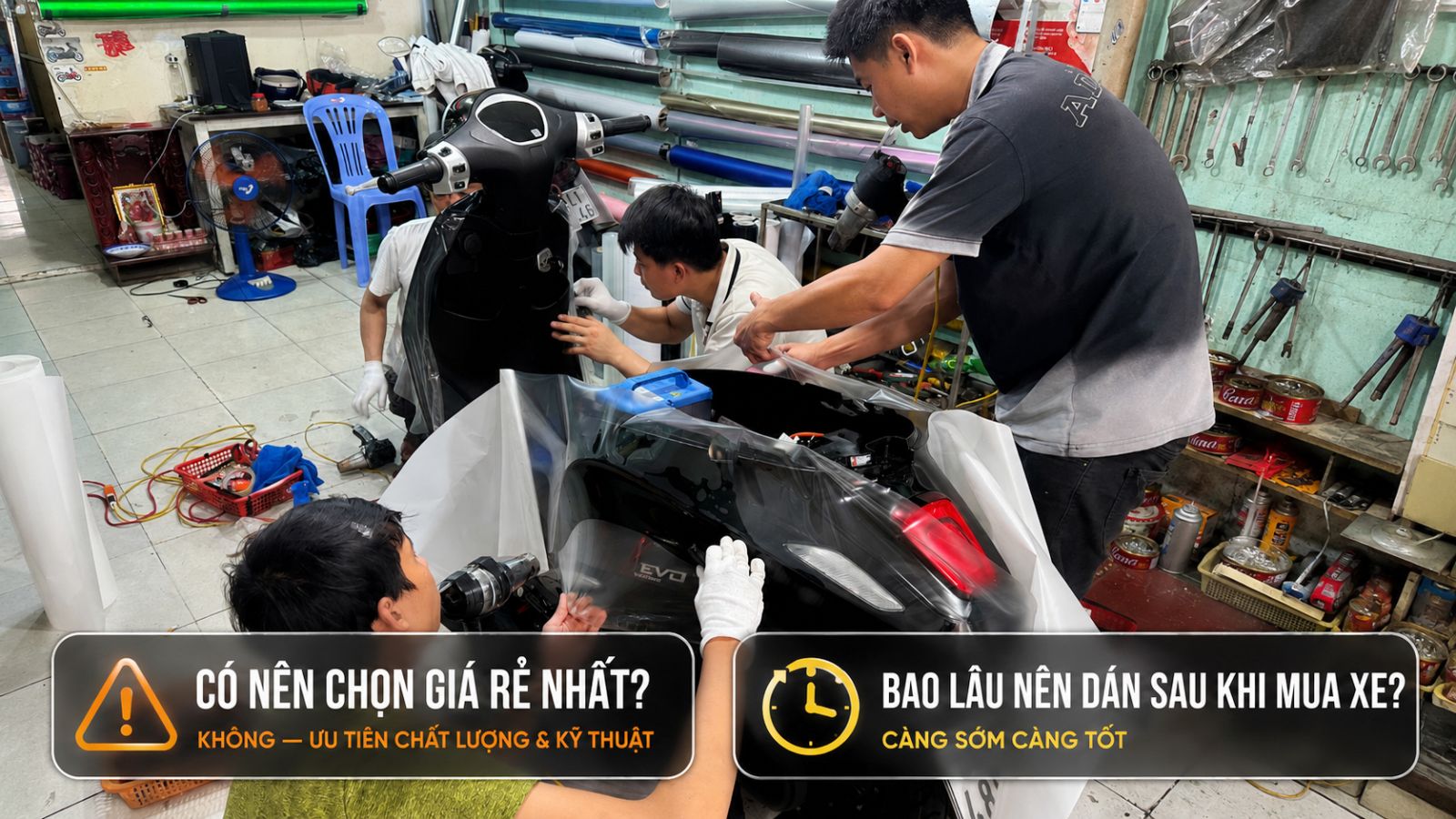 Dán Xe Máy Điện Ở Đâu Uy Tín Tại TP.HCM?