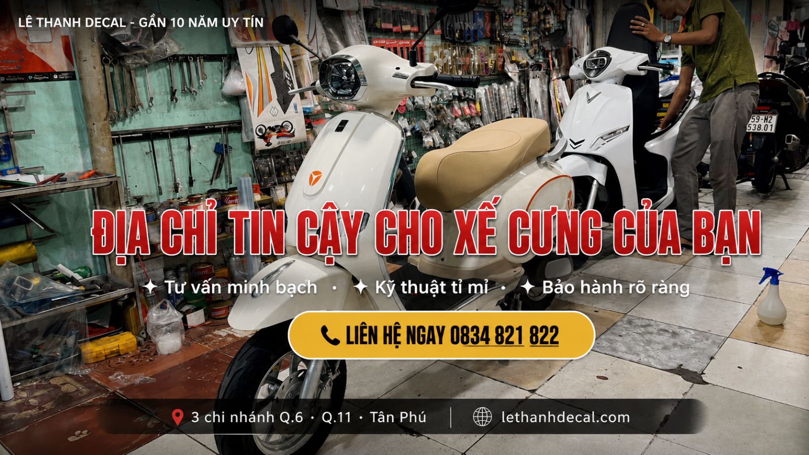 Dán Xe Máy Điện Ở Đâu Uy Tín Tại TP.HCM?