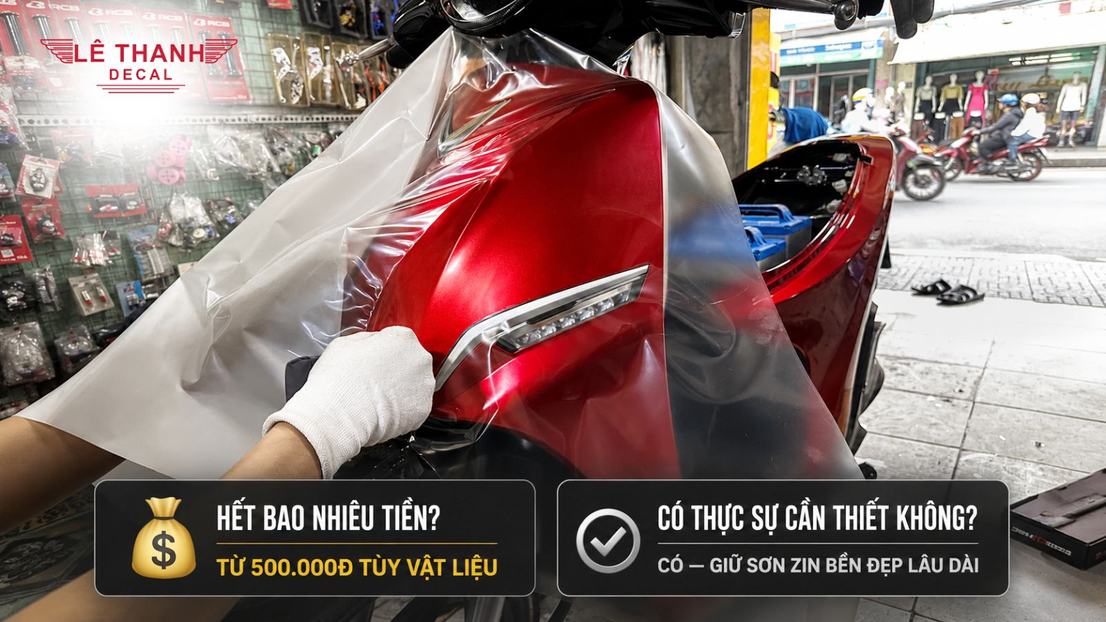 Dán keo xe máy điện hết bao nhiêu tiền