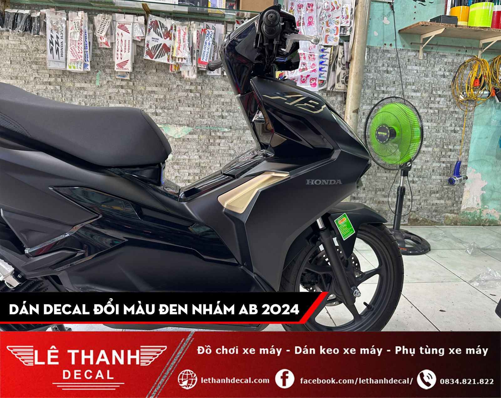 Dán decal đổi màu đen nhám cho AirBlade 2024