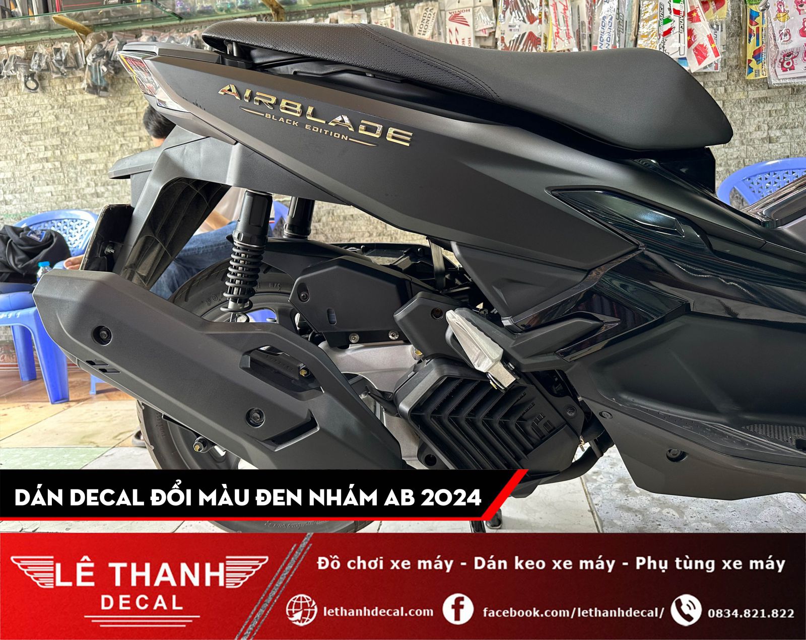 Dán decal đổi màu đen nhám cho AirBlade 2024