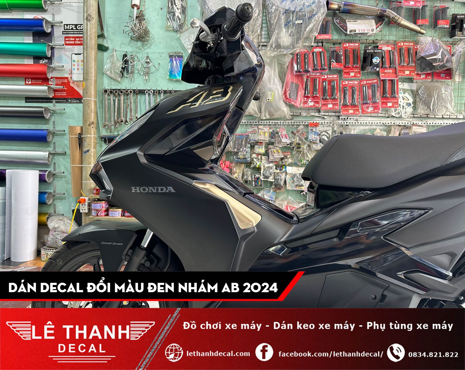 Dán decal đổi màu đen nhám cho AirBlade 2024