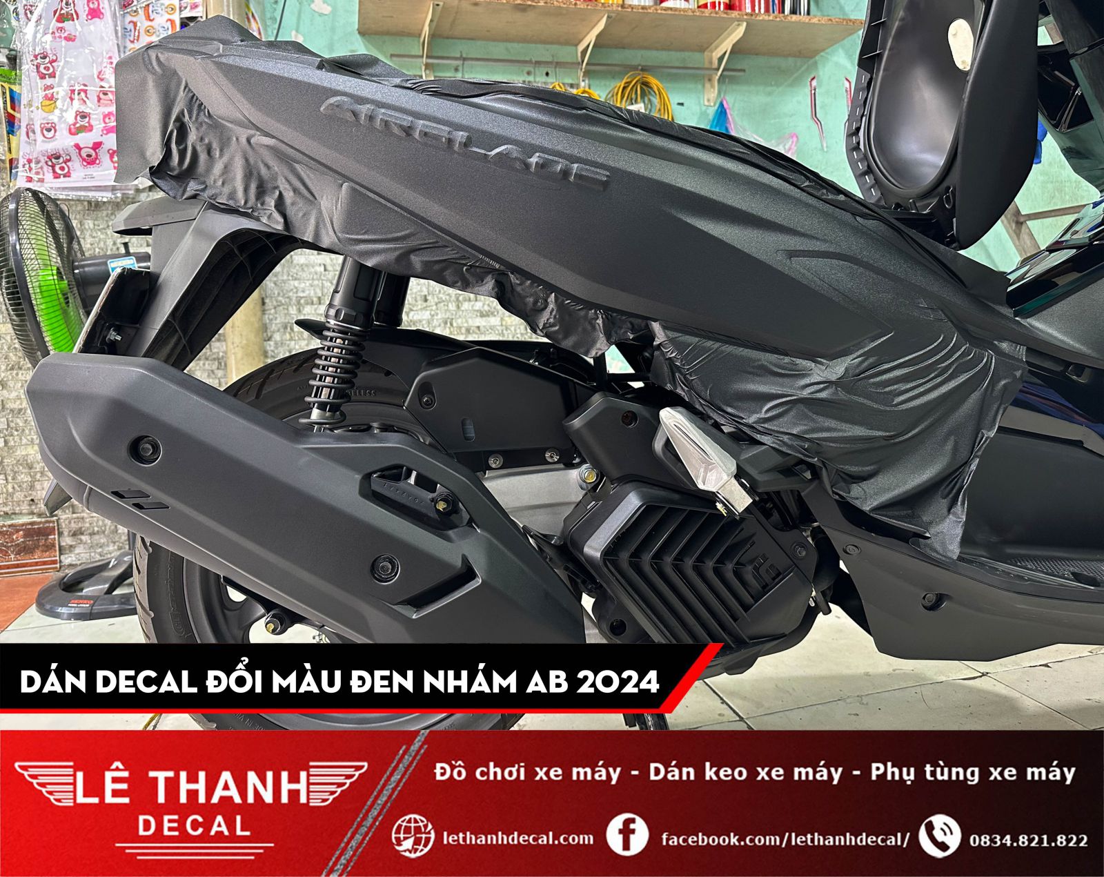 Dán decal đổi màu đen nhám cho AirBlade 2024