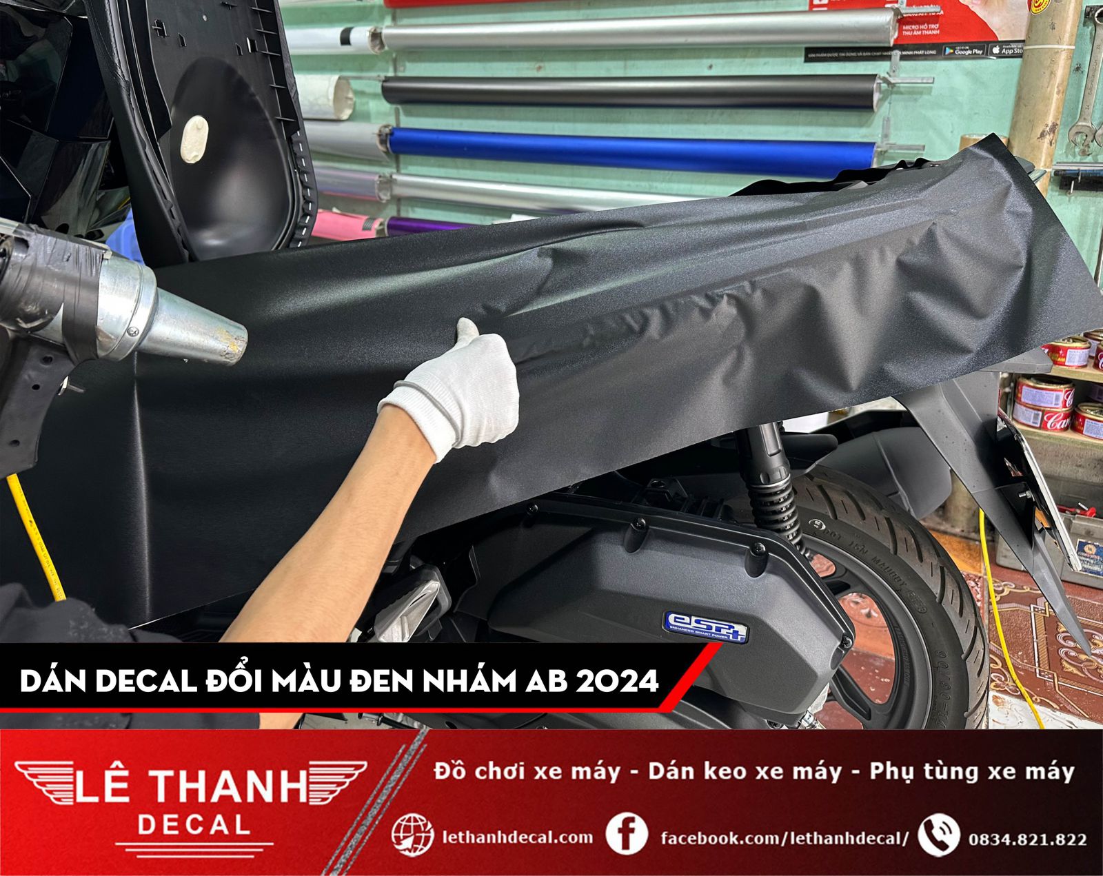 Dán decal đổi màu đen nhám cho AirBlade 2024