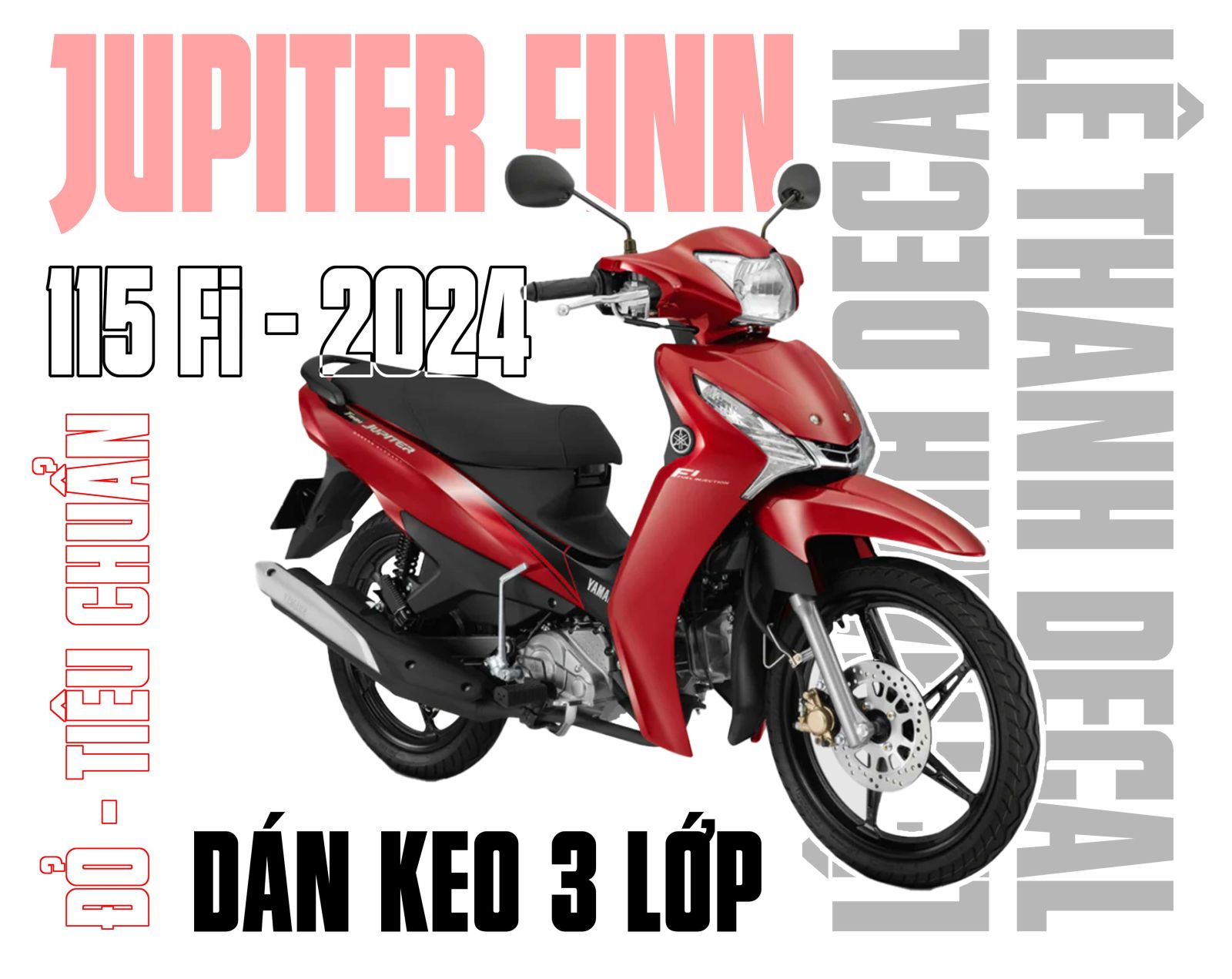 Dán keo 3 lớp Jupiter FINN đỏ 115 Fi 2024