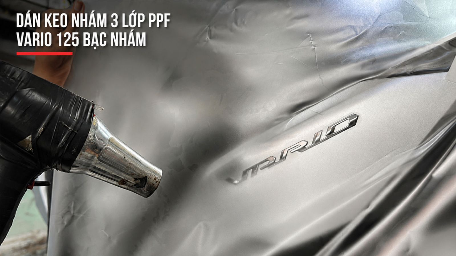 Dán keo nhám 3 lớp PPF Vario 125 màu bạc nhám