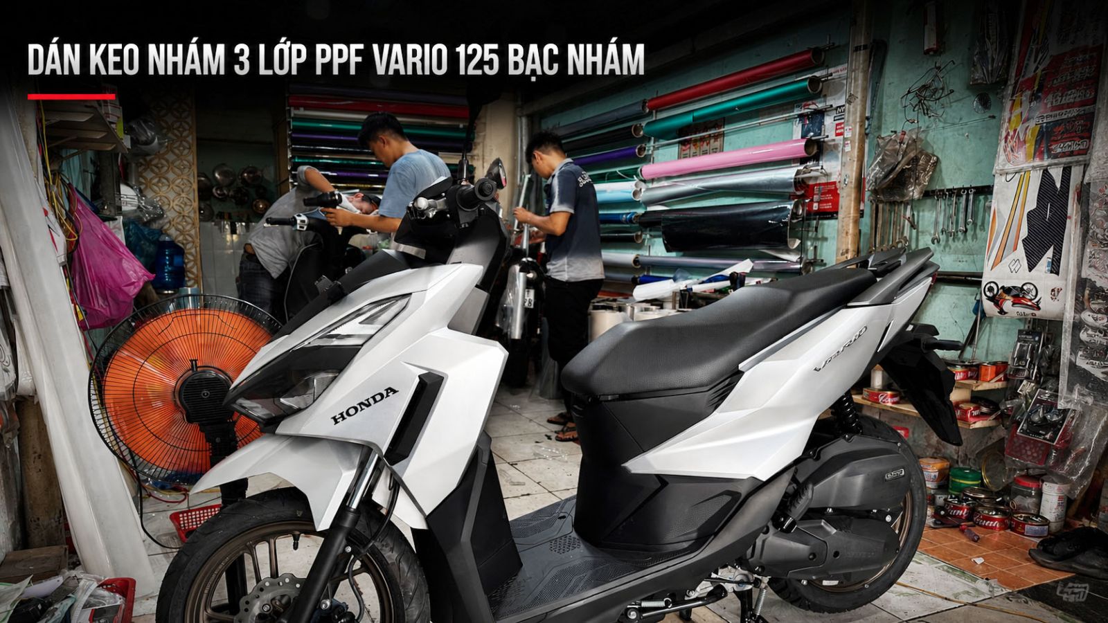 Dán keo nhám 3 lớp PPF Vario 125 màu bạc nhám