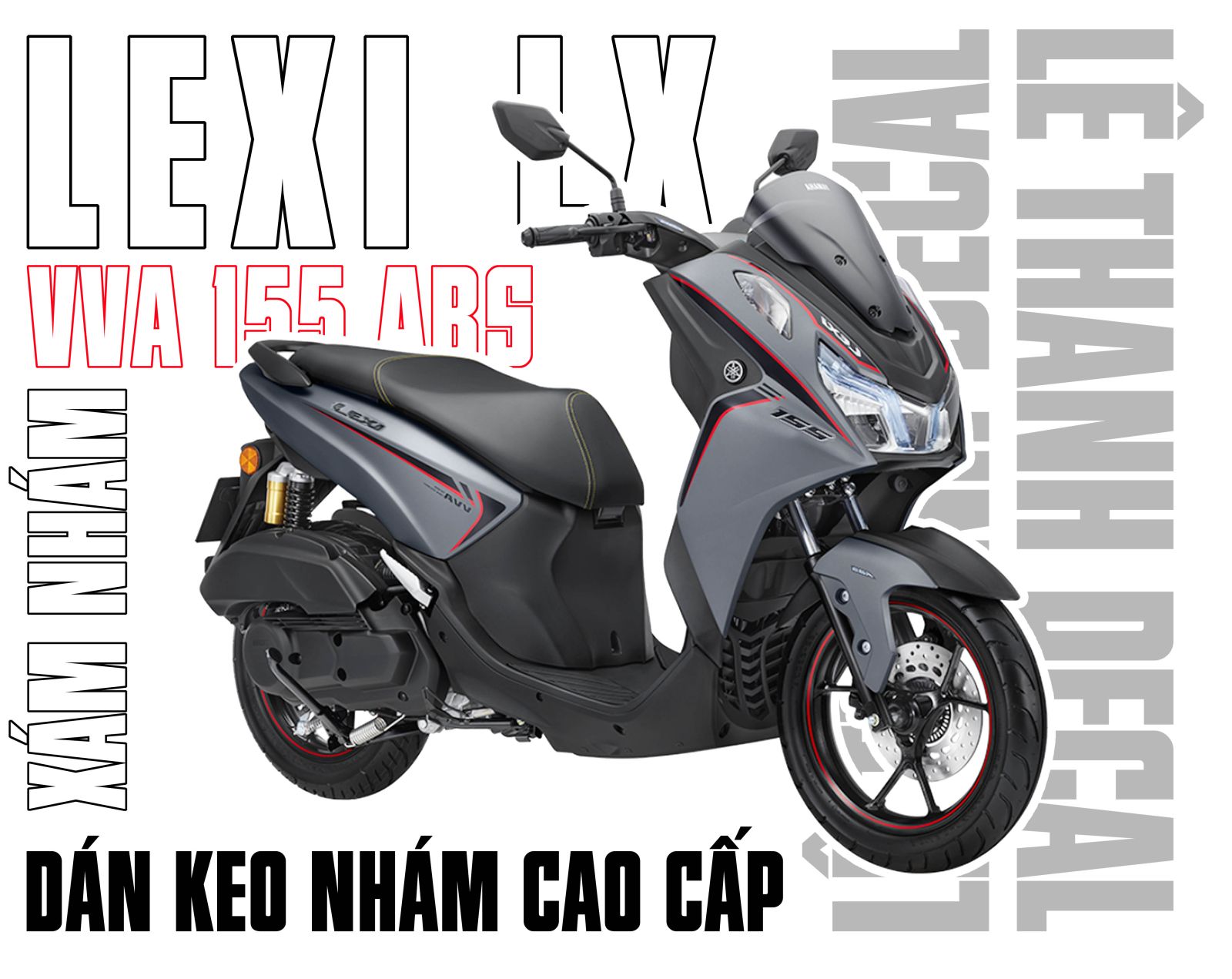 Dán keo nhám cao cấp cho Lexi LX VVA 155 xám nhám