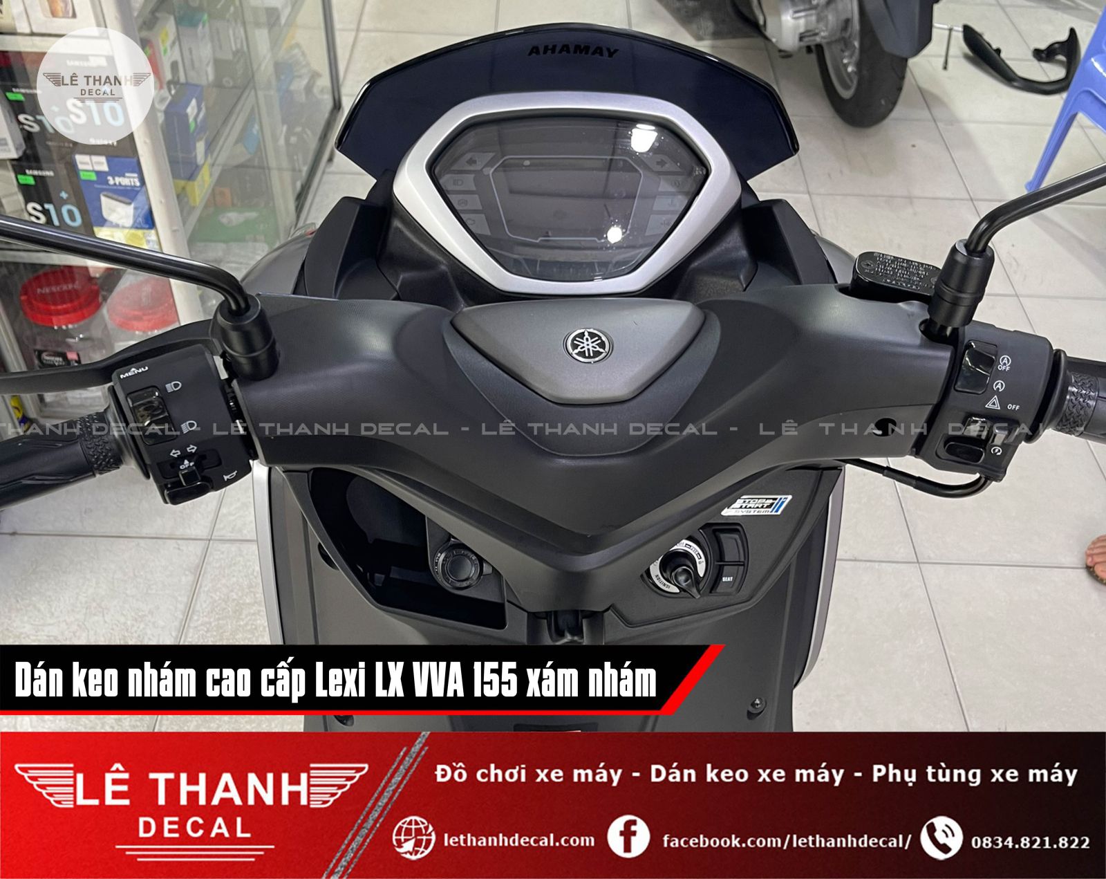 Dán keo nhám cao cấp cho Lexi LX VVA 155 xám nhám