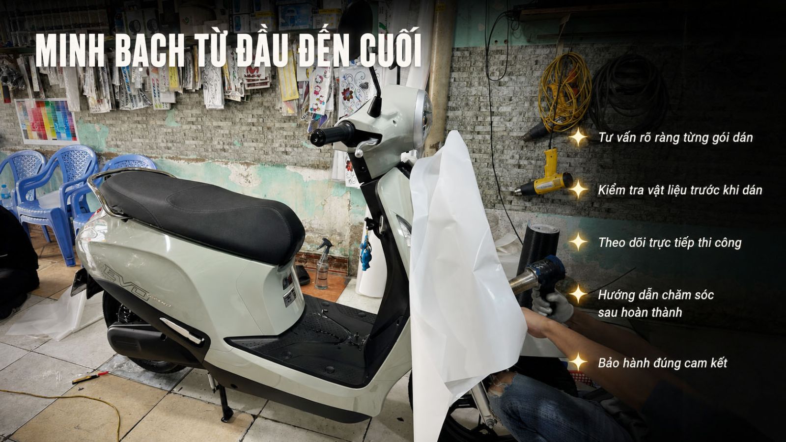 Dán keo PPF TPU cho Vinfast EVO GRAND xanh Oliu 2026