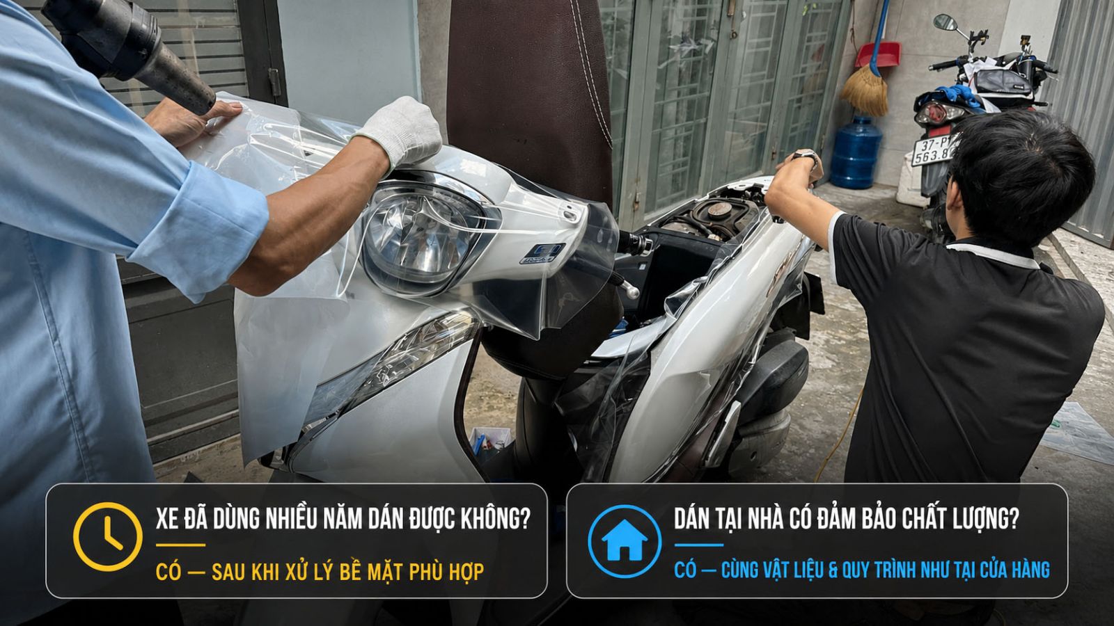 Dán keo siêu bóng 3 lớp PPF SH Mode 2019 tại nhà